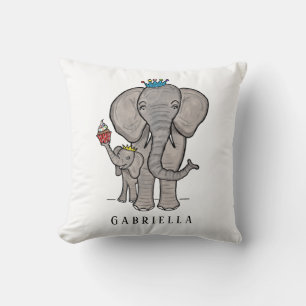 Personalisierter Elefant und Babykissen Kissen