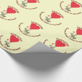 Personalisierter Elefant und rotes Herz Geschenkpapier (Ecke)