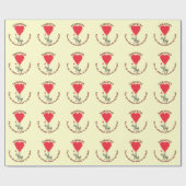 Personalisierter Elefant und rotes Herz Geschenkpapier (Flach)