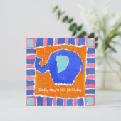 Personalisierter Elefant zum Geburtstag (Stehend Vorderseite)