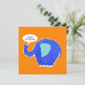Personalisierter Elefant zum Geburtstag (Stehend Vorderseite)