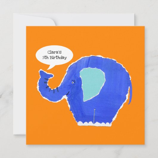 Personalisierter Elefant zum Geburtstag (Vorderseite)
