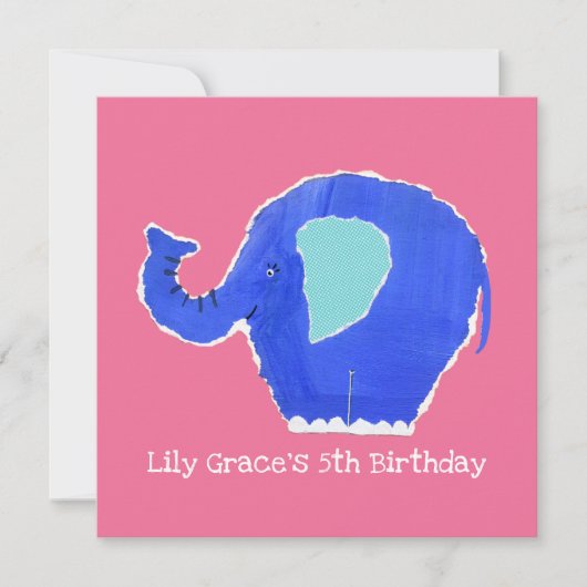 Personalisierter Elefant zum Geburtstag (Vorderseite)
