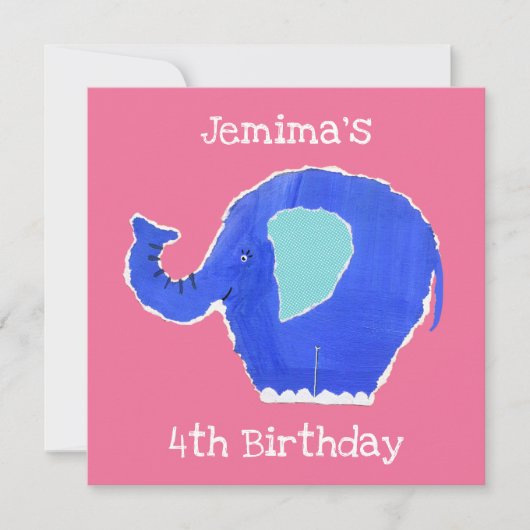 Personalisierter Elefant zum Geburtstag (Vorderseite)