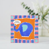 Personalisierter Elefant zum Geburtstag (Stehend Vorderseite)