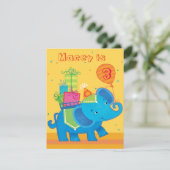 Personalisierter Elefant zum Geburtstag Einladung (Stehend Vorderseite)