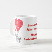 Personalisierter ElefantenValentinstag Kaffeetasse (Vorderseite Links)