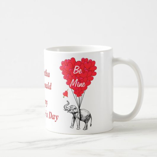 Personalisierter ElefantenValentinstag Kaffeetasse (Rechts)