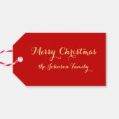 Personalisierter Elegant - Name der Weihnachtsfami Geschenkanhänger (Rückseite Horizontal)