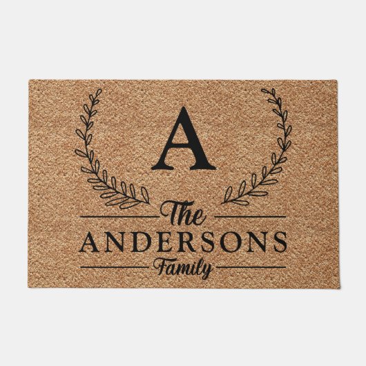 Personalisierter Elegant und gediegener Familienna Fußmatte (Vorderseite)