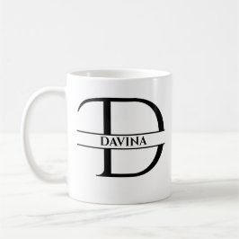 Personalisierter Eleganter Anfangsbuchstabe D Kaffeetasse