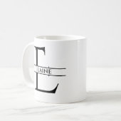 Personalisierter Eleganter Anfangsbuchstabe E Kaffeetasse (Vorderseite Links)