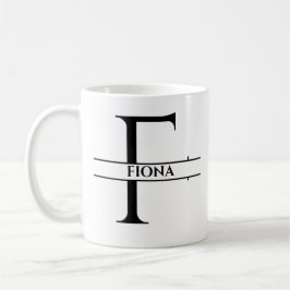Personalisierter Eleganter Anfangsbuchstabe F Kaffeetasse