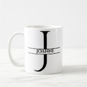 Personalisierter Eleganter Anfangsbuchstabe J Kaffeetasse (Links)