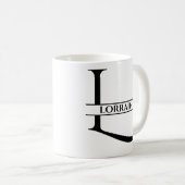 Personalisierter Eleganter Anfangsbuchstabe L Kaffeetasse (VorderseiteRechts)