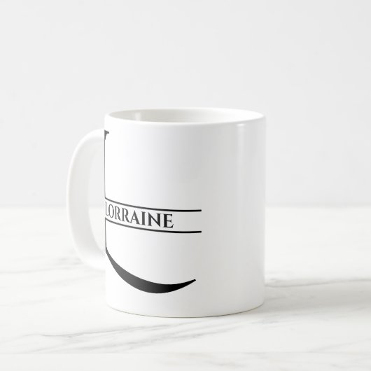Personalisierter Eleganter Anfangsbuchstabe L Kaffeetasse (Vorderseite Links)
