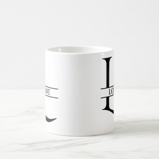 Personalisierter Eleganter Anfangsbuchstabe L Kaffeetasse (Mittel)