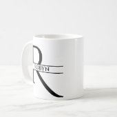 Personalisierter Eleganter Anfangsbuchstabe R Kaffeetasse (Vorderseite Links)