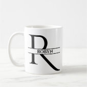 Personalisierter Eleganter Anfangsbuchstabe R Kaffeetasse (Links)