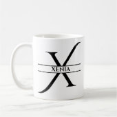 Personalisierter Eleganter Anfangsbuchstabe X Kaffeetasse (Links)