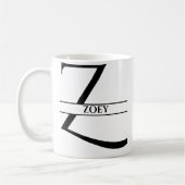Personalisierter Eleganter Anfangsbuchstabe Z Kaffeetasse (Links)