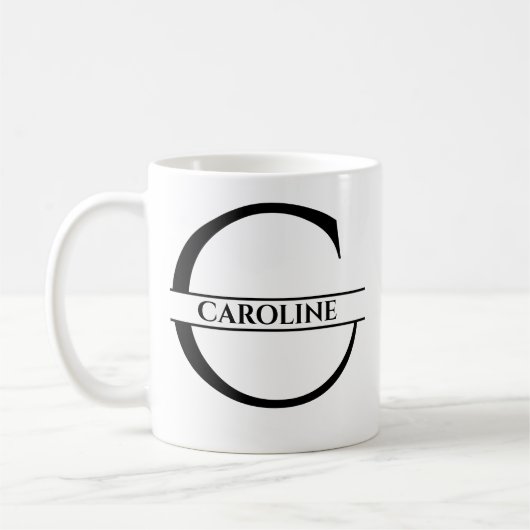 Personalisierter Eleganter Anfangsbuchstaben C Kaffeetasse (Links)