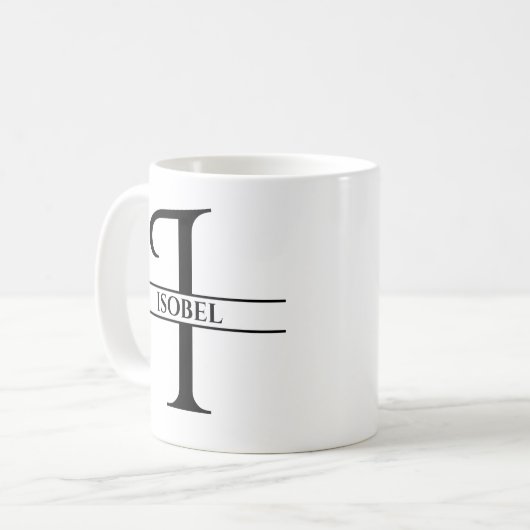 Personalisierter Eleganter Anfangsbuchstaben I Kaffeetasse (Vorderseite Links)
