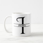 Personalisierter Eleganter Anfangsbuchstaben I Kaffeetasse (Links)