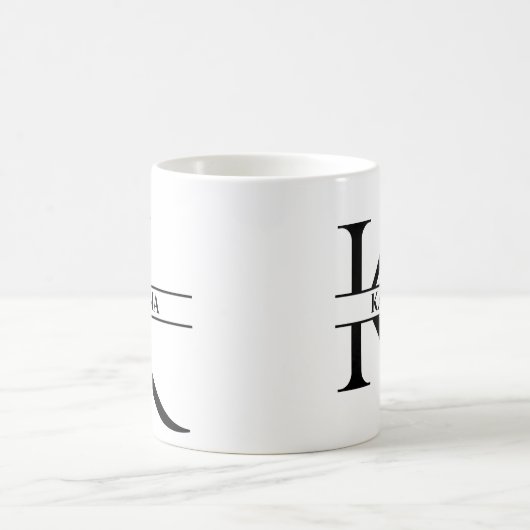 Personalisierter Eleganter Anfangsbuchstaben K Kaffeetasse (Mittel)