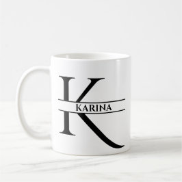 Personalisierter Eleganter Anfangsbuchstaben K Kaffeetasse