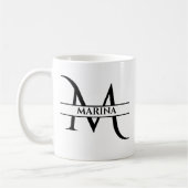 Personalisierter Eleganter Anfangsbuchstaben M Kaffeetasse (Links)