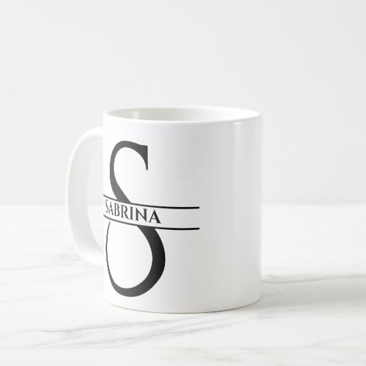 Personalisierter Eleganter Anfangsbuchstaben S Kaffeetasse (Vorderseite Links)
