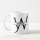 Personalisierter Eleganter Anfangsbuchstaben W Kaffeetasse (Links)
