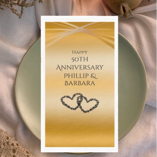 Personalisierter Eleganter Arch Golden 50 Jahre Serviette