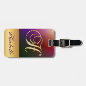 Personalisierter, eleganter Black Gold Monogram Le Gepäckanhänger (Vorderseite horizontal)