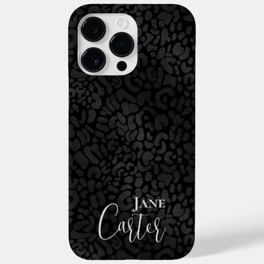 Personalisierter Eleganter Black Leopard Case-Mate iPhone Hülle (Rückseite)