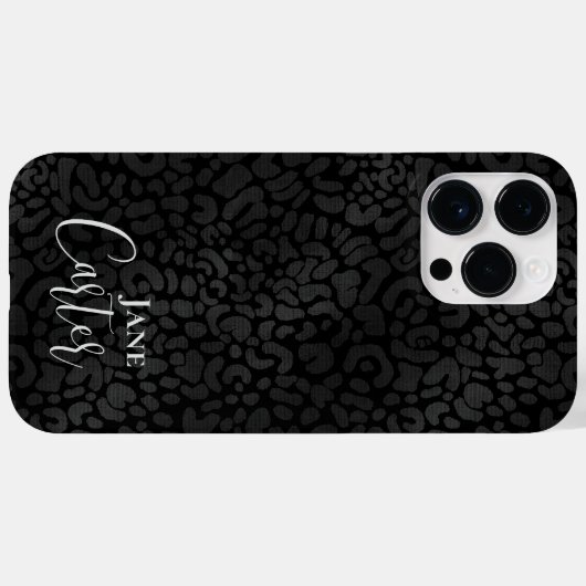 Personalisierter Eleganter Black Leopard Case-Mate iPhone Hülle (Rückseite (Horizontal))