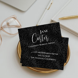 Personalisierter Eleganter Black Leopard Makeup Ar Visitenkarte