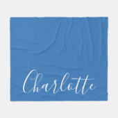 Personalisierter Eleganter Blue Minimalistischer S Fleecedecke (Vorderseite (Horizontal))