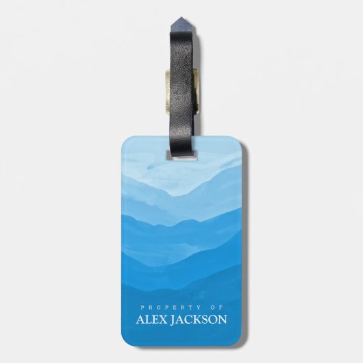 Personalisierter eleganter Blue Outdoor Gepäckträg Gepäckanhänger (Rückseite vertikal)