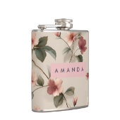 Personalisierter Eleganter Blumenstrauß Flachmann (Rechts)