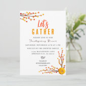 Personalisierter Eleganter botanischer Erntedank Einladung (Stehend Vorderseite)