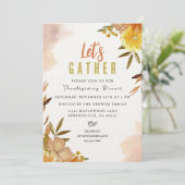 Personalisierter Eleganter Botanischer Erntedank Einladung (Stehend Vorderseite)