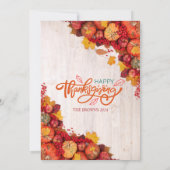 Personalisierter Eleganter Botanischer Erntedank Einladung (Rückseite)