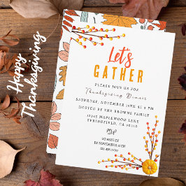 Personalisierter Eleganter botanischer Erntedank Einladung