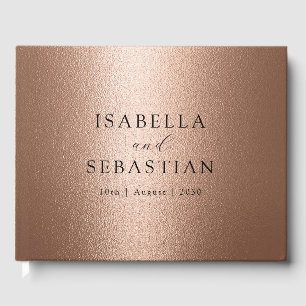 Personalisierter eleganter Chic Kupfer Gästebuch