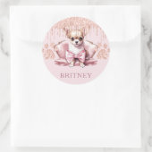 Personalisierter Eleganter Chihuahua-Hund mit Glit Runder Aufkleber (Tasche)