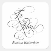 Personalisierter Eleganter Ex Libris Buchzeichen A Quadratischer Aufkleber (Vorderseite)