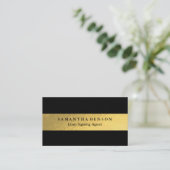 Personalisierter Eleganter Gold Black QR Code Visitenkarte (Stehend Vorderseite)
