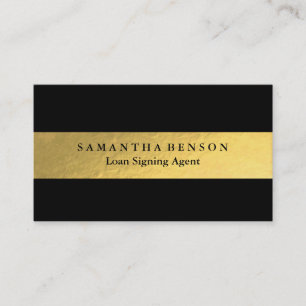 Personalisierter Eleganter Gold Black QR Code Visitenkarte